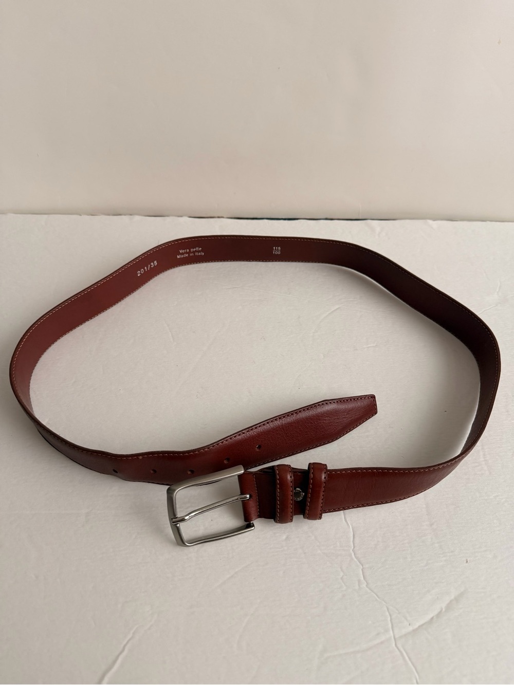 Italian Genuine Leather Brown Dress Belt Made in Italy 115/100